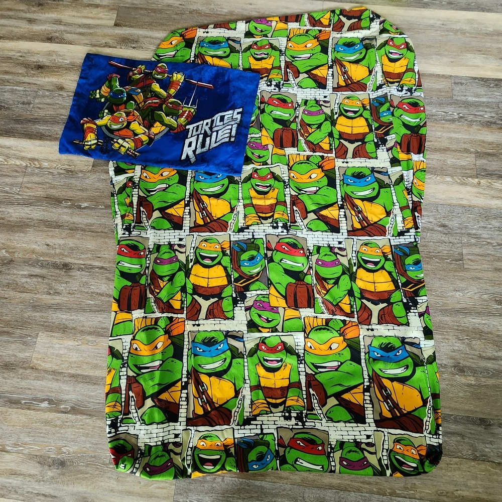 Teenage Mutant‎ Ninja Turtle Fitted Sheet Twin Size + Pillow Case 2013 Bedding